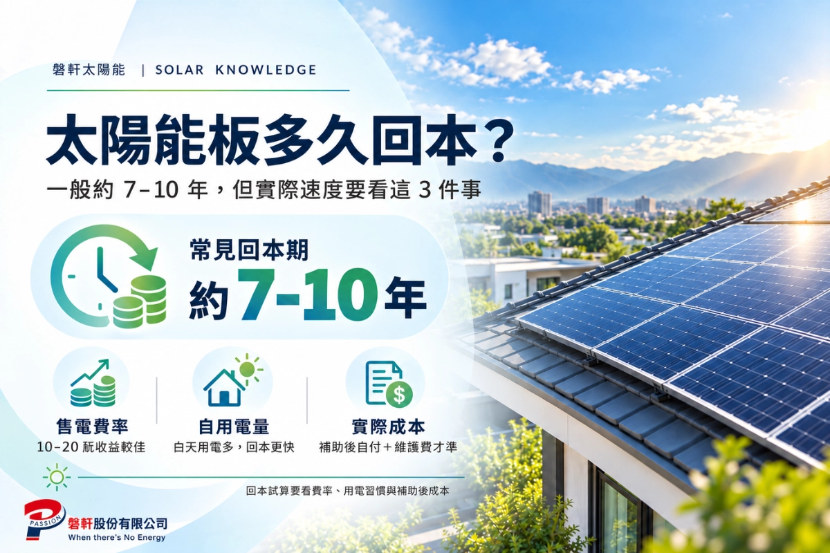 太陽能板裝完要多久會回本
